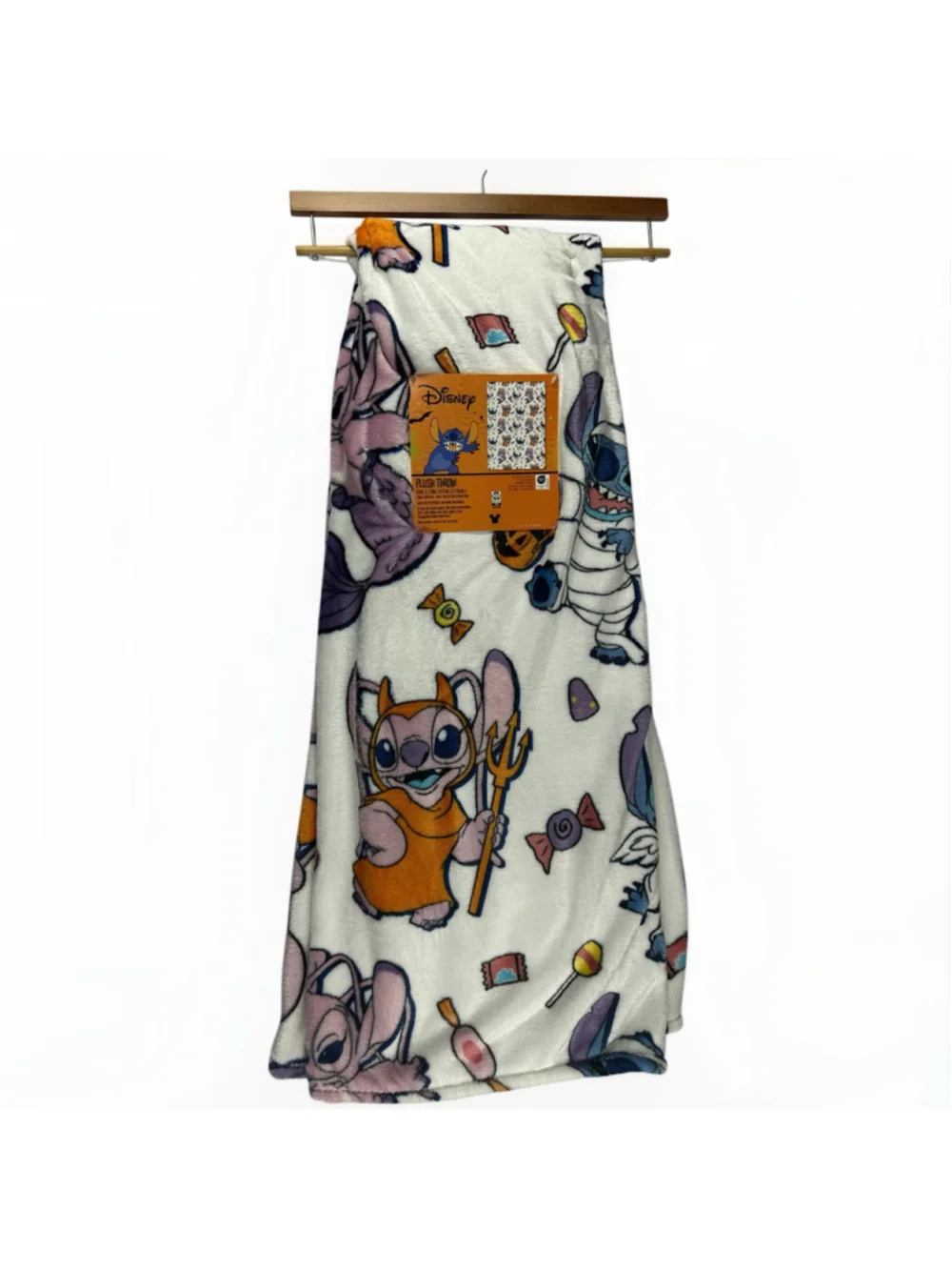 Disney Lilo & Stitch Halloween Plush Throw Blanket Angel Mummy Costume 50x70